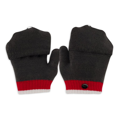 Reebok Boys Reversible Beanie with Pop Top Mittens Set