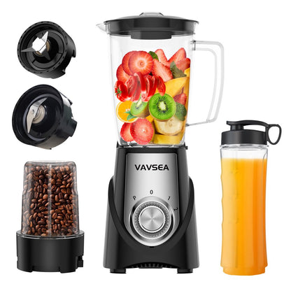 VAVSEA 1000W Smoothie Bullet Blender for Shakes and Smoothies, 3 IN1 Kitchen Personal Blenders and Grinder Combo for Protein Drinks, Bpa-Free, 2 Speeds & Pulse