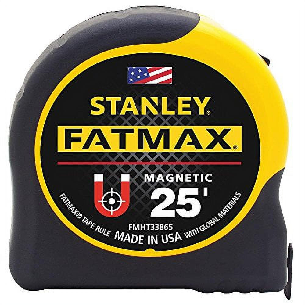 25 ft. L x 1.25" W Magnetic Tape Measure Yellow 1 pk