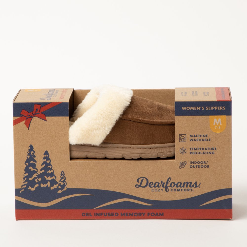 Dearfoams Cozy Comfort Women's Microsuede Moc Toe Scuff Slippers