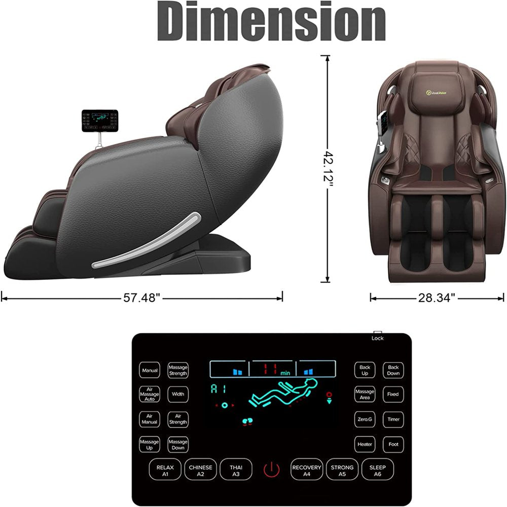 Real Relax 3D Massage Chair, Full Body Zero Gravity SL-Track Shiatsu Thai Massage Recliner, Black