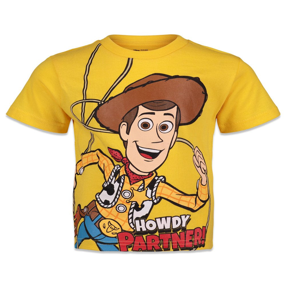 Disney Pixar Toy Story Woody Buzz Lightyear Forky Rex Slinky Dog Big Boys 4 Pack T-Shirt White 12