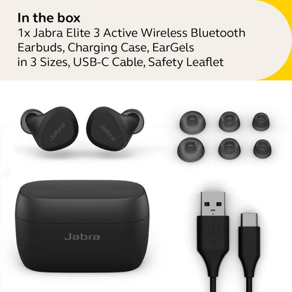 Jabra Elite 3 Active True Wireless Sports Earbuds, Noise Cancelling, Black