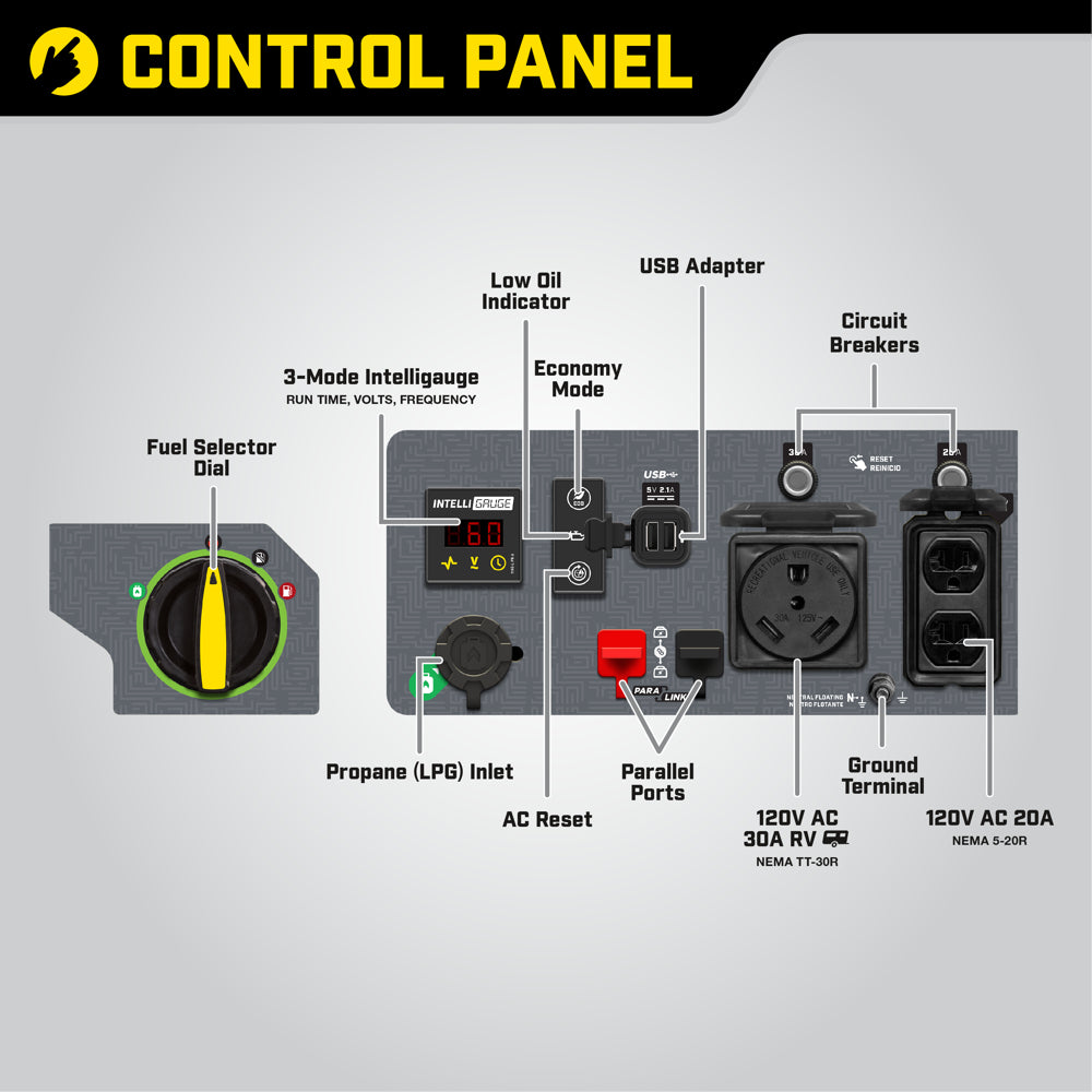 Champion Power Equipment 4250-Watt Dual Fuel RV Ready Open Frame Inverter Generator