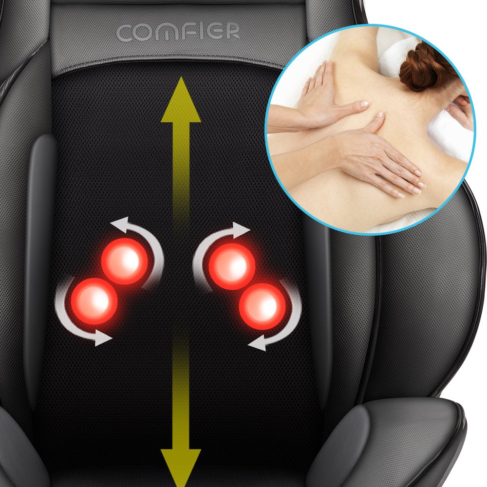 Comfier Shiatsu Neck Back Massager with Heat, Air Compression Massage Chair Pad, Seat Cushion Massagers Gifts