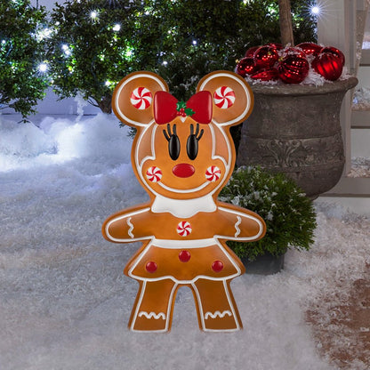 24 inch LED Lighted Gingerbread Minnie Mouse Blow Mold Outdoor Christmas Décor Disney