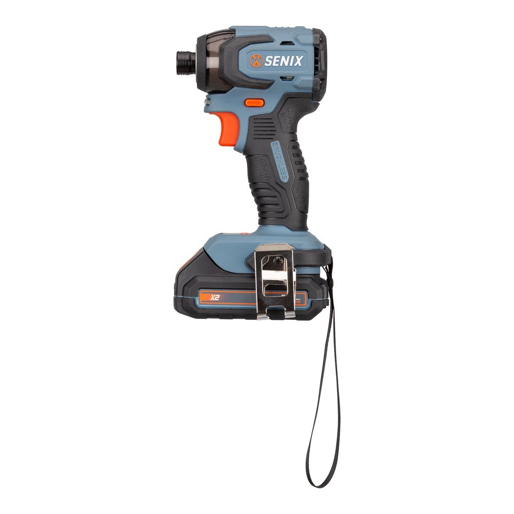 SENIX 20 Volt Max* 2-Tool Cordless Brushless Combo Kit, 1/2-Inch Drill Driver & 1/4-Inch Impact Driver (2 x Batteries and 1 x Charger Included), S2K2B2-01