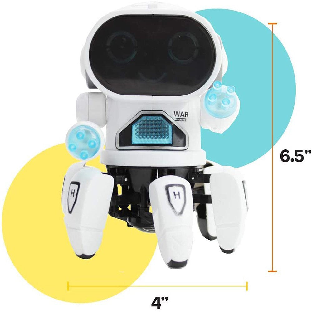 Robot Toys for Kids, Electronic Walking Dancing Robot Toy with Flashing Lights and Music, White