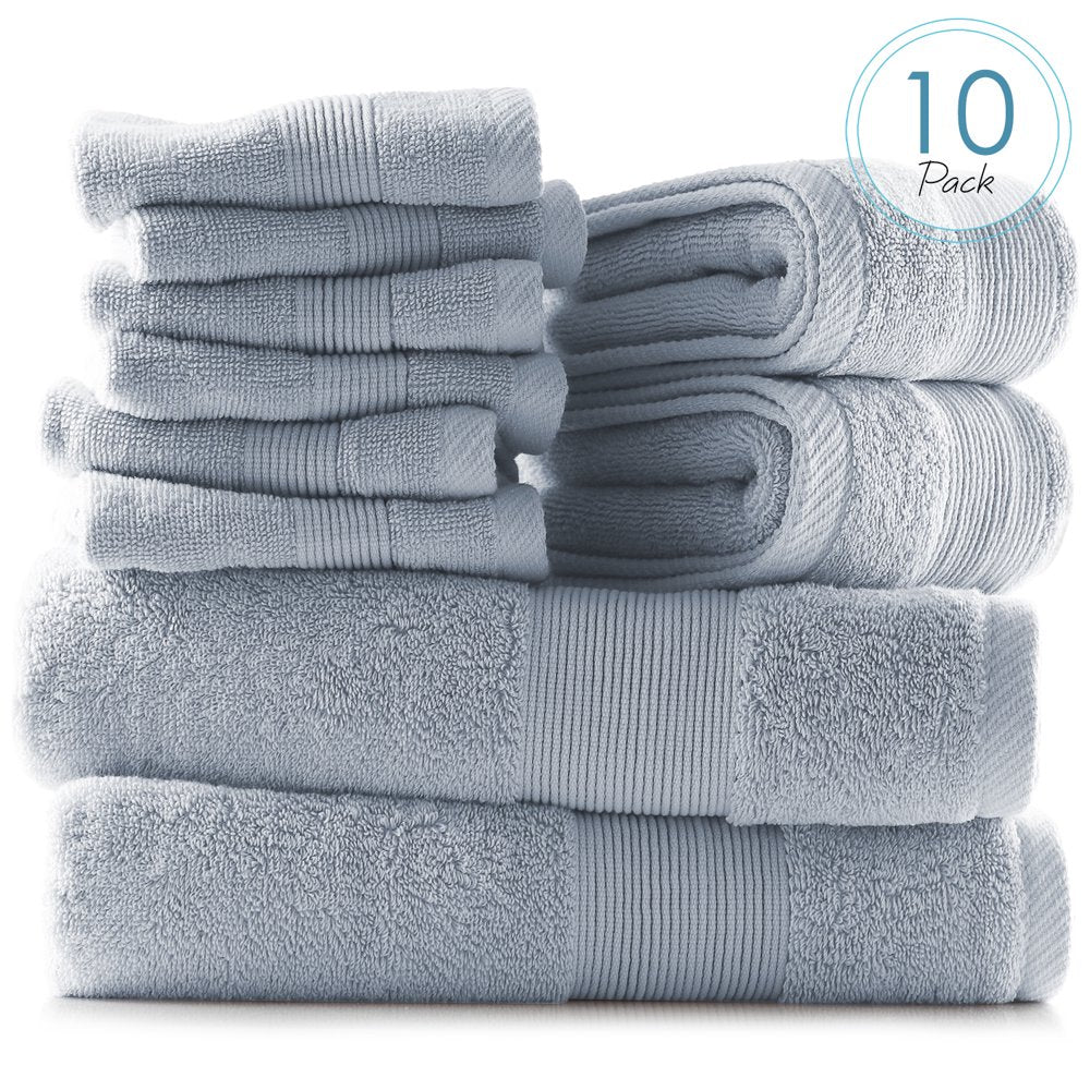  Bath Towel Collection, 100% Cotton Luxury Set of 12 Multipurpose Wash Cloths - Cream