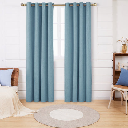 Deconovo 100% Blackout Curtains for Bedroom, 84 inch Length 2 Panels Set, Grommet Thermal Insulated Curtains (Teal, 52" x 84", 2 Panels)