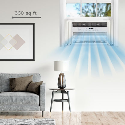 Midea 10,000 BTU 115V Smart Window AC with Comfort Sense Remote, White, MAW10S1WWT