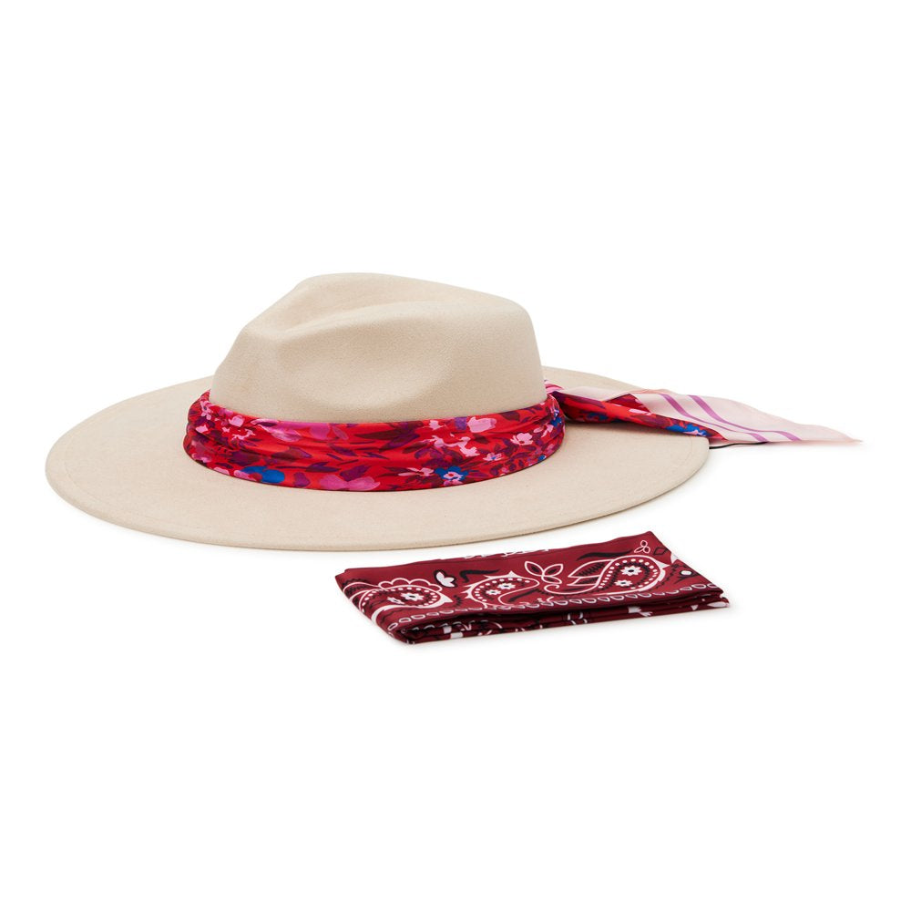 The Pioneer Woman Cowgirl Hat with 2 Scarves, Women’s