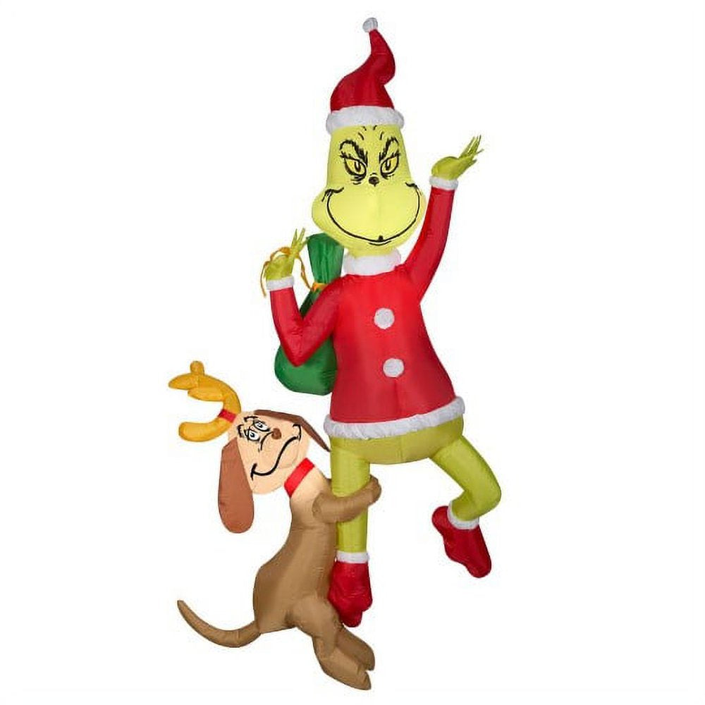 Gemmy Inflatable Hanging Dr. Seuss™ The Grinch & Max LED Lighted Yard Decoration - 72 in x 43 in x 19 in