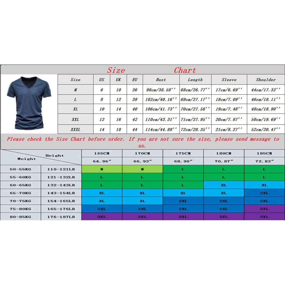 Mens Fashion Casual Solid Color Cotton V Neck Short Sleeve T Shirt Top Blank Tee Shirts Spandex T Shirt Men 6xl T Shirts for Men Big And Tall Long Sleeve Comfort Men S Tee Shirt Big And Tall Mens Tall