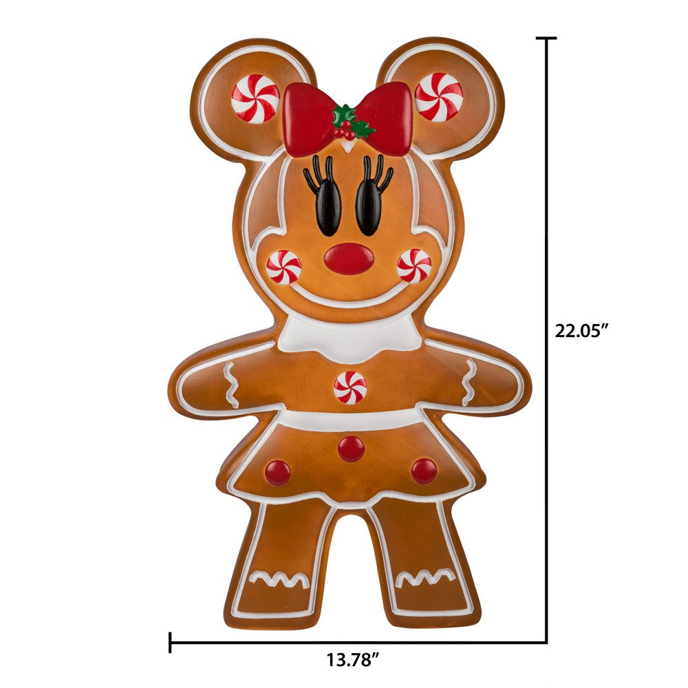 24 inch LED Lighted Gingerbread Minnie Mouse Blow Mold Outdoor Christmas Décor Disney