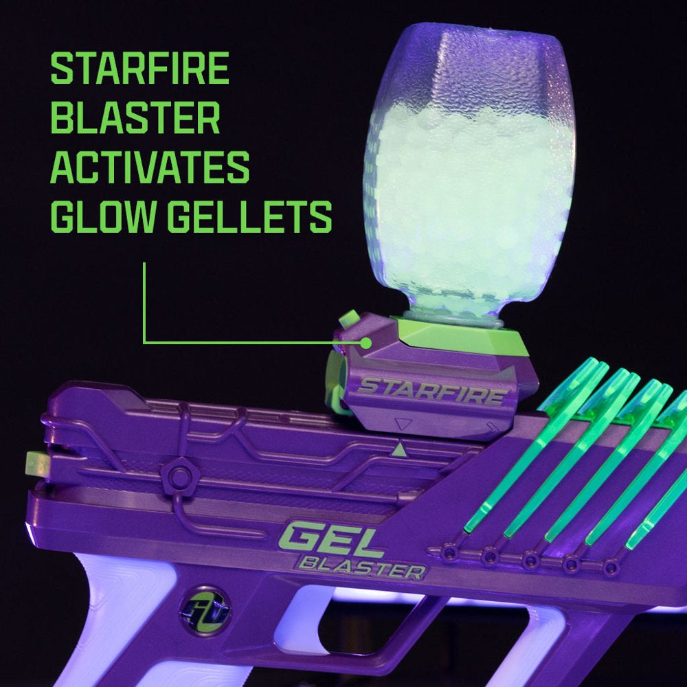 (2 pack) Gel Blaster Starfire Gellets Water Bead Blaster Ammo, Non-Toxic & Mess-Free, 10k Count, Glow-in-the-Dark