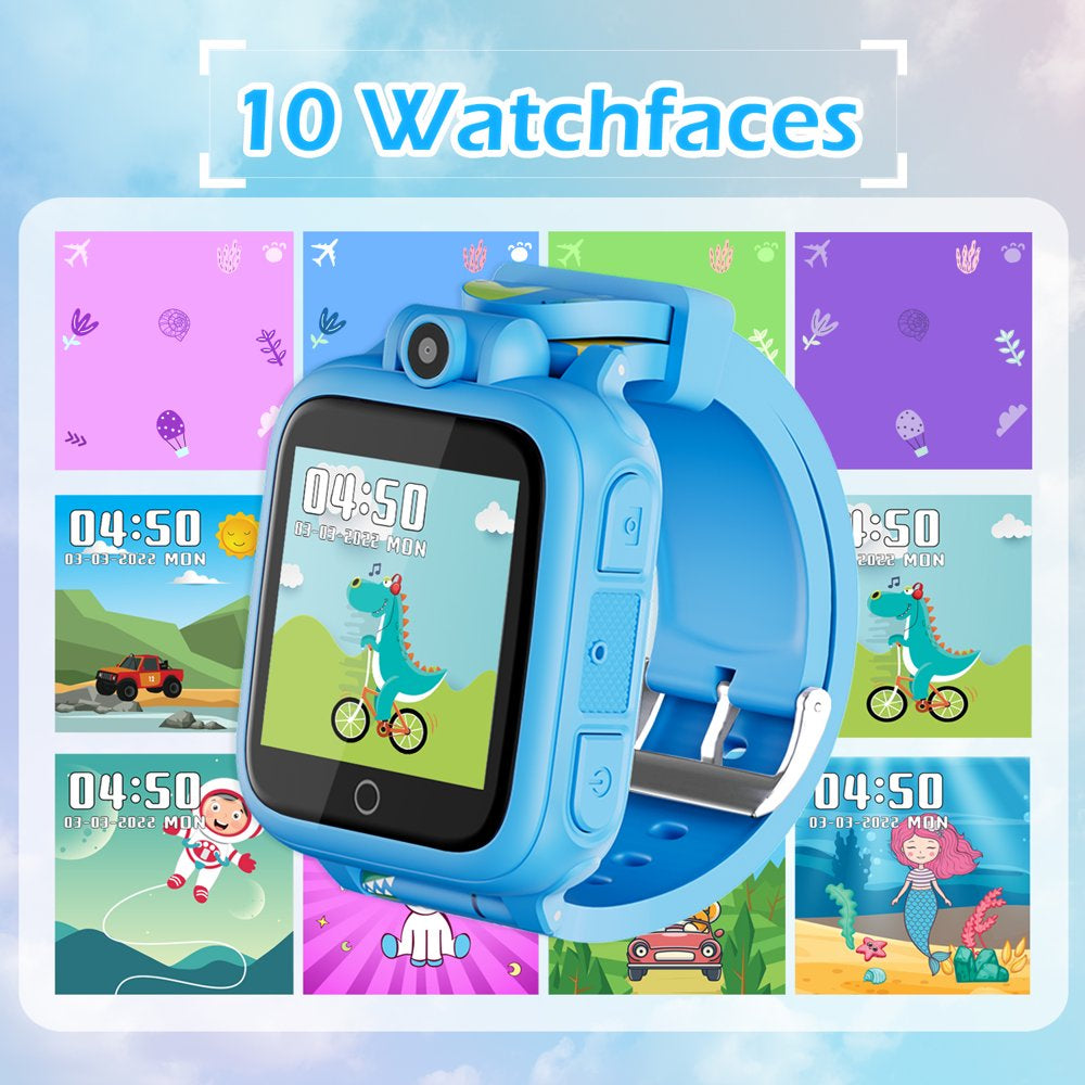 Contixo Smart Watch for Kids, Aged 3-12 Years old - HD Touch Screen with Camera and Games - Blue