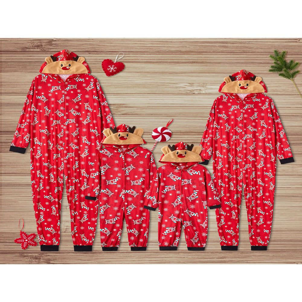 PatPat Reindeer Christmas Family Matching Pajama for Family,Size Baby-Kids-Adult ,Onesie,Unisex