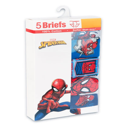 Boys Spiderman 5 Pack Character Underwear, Size 4-8