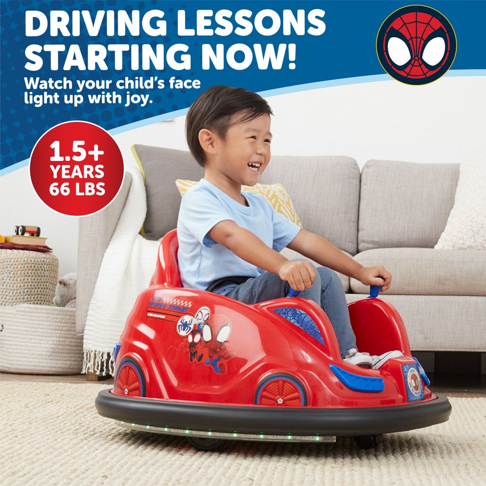 Marvel's Spidey and His Amazing Friends 6V Bumper Car, Battery Powered Ride On for Children by Flybar, Ages 1.5+, 66lbs