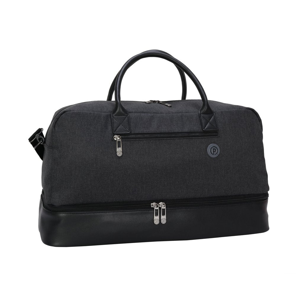 Protege 21 In Drop-Bottom Weekender Travel Duffel Bag, Charcoal