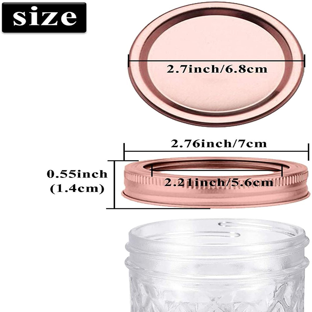 Ball Kerr Mason Jar Canning Lids and Rings Regular Mouth |12 Set, Rose Gold|