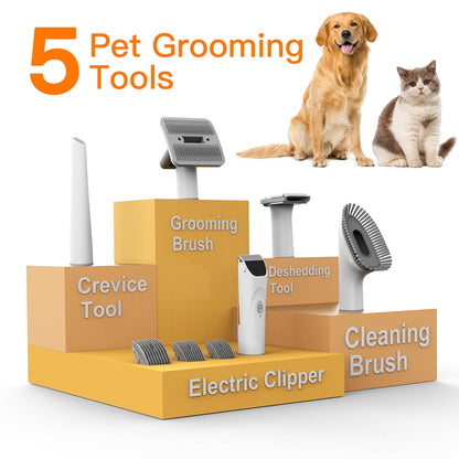 AIRROBO PG100 Pet Grooming Kit & Vacuum , Professional Grooming Clipper Tools for Dogs Cats and Other Animals