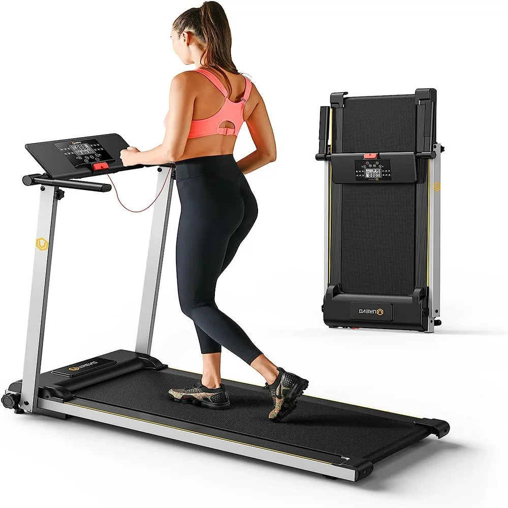 Folding Treadmill, 2.25HP 12HIIT Modes 265 Lb Capacity Compact Mini Treadmill for Home Office