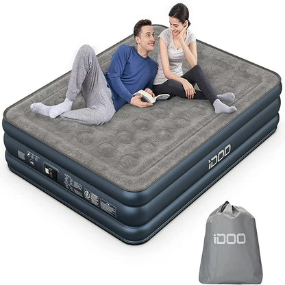 Air Mattress, Inflatable Airbed with Built-In Pump for Guest Home Camping Travel, 550Lb Max, (Twin Size 18")