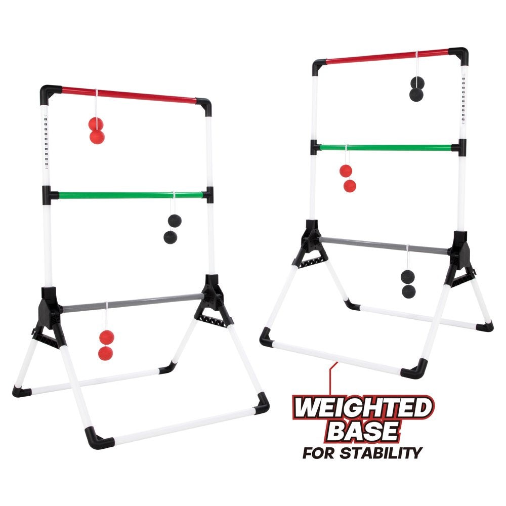  Foldable Ladder Toss Game, Red, Green and Black