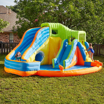 Banzai Pipeline Twist Kids Inflatable Outdoor Water Pool Aqua Park & Slides