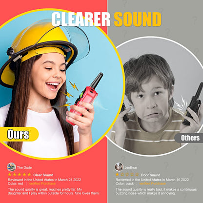 Walkie Talkies for Kid, 2 Way Radio, 3 KM Long Range Toy for Boy Girl 3-15 Years Old-2 Pack