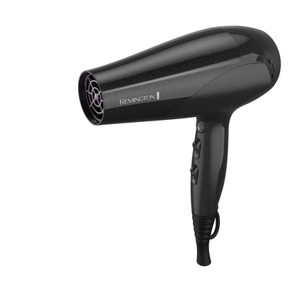 Remington Ceramic Ionic Tourmaline Hair Dryer with Concentrator and Diffuser, 1875 Watts, Black