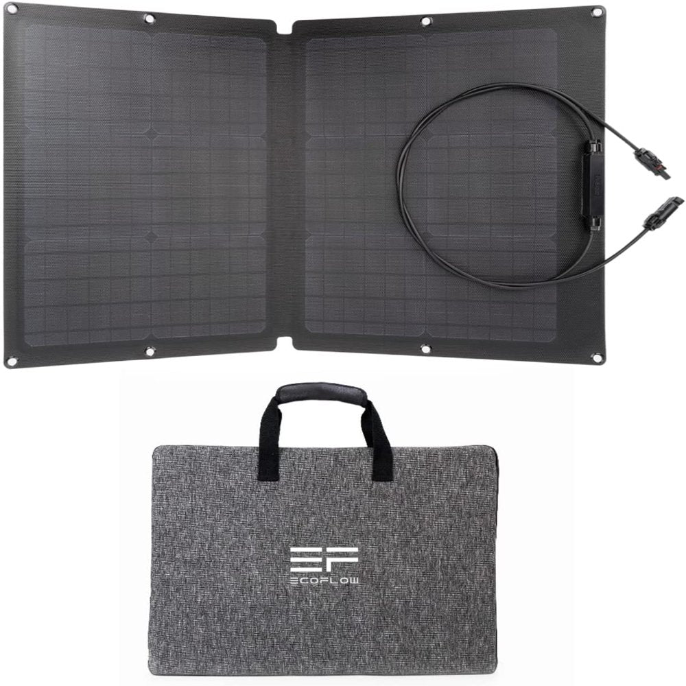 EcoFlow 60W Portable Solar Panel for Power Station, Foldable Solar Charger with Adjustable Kickstand, Waterproof IP67 for Outdoor Camping,RV,off Grid System