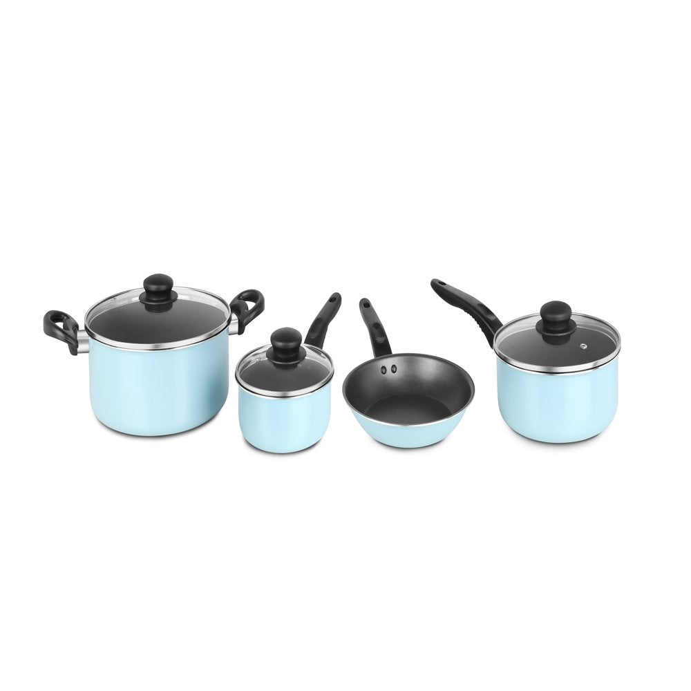 7 Piece Non-Stick Cookware Set Aluminum Mint, Dishwasher Safe