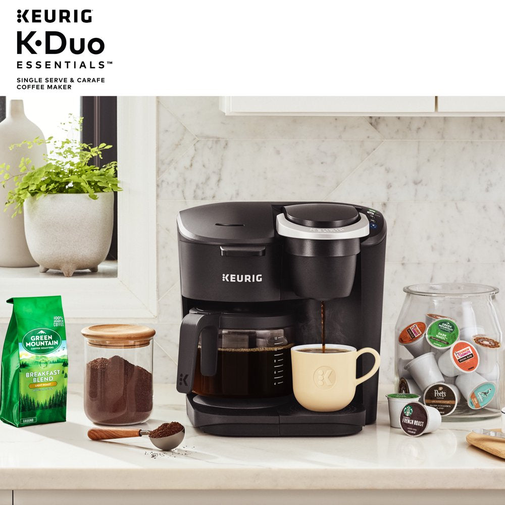 Keurig K-Duo Essentials Black Single-Serve K-Cup Pod Coffee Maker, Black