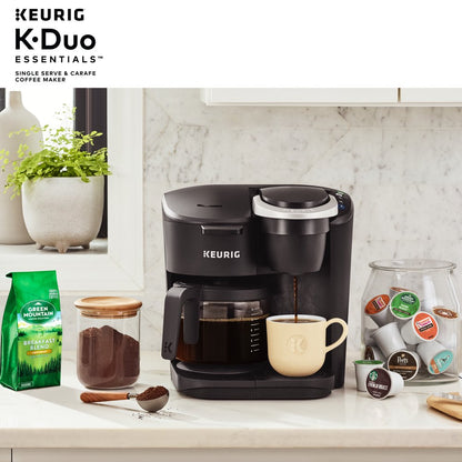 Keurig K-Duo Essentials Black Single-Serve K-Cup Pod Coffee Maker, Black