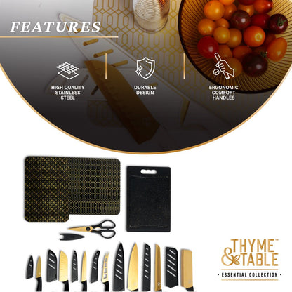 Thyme & Table 20-Piece Cutlery Set, Black