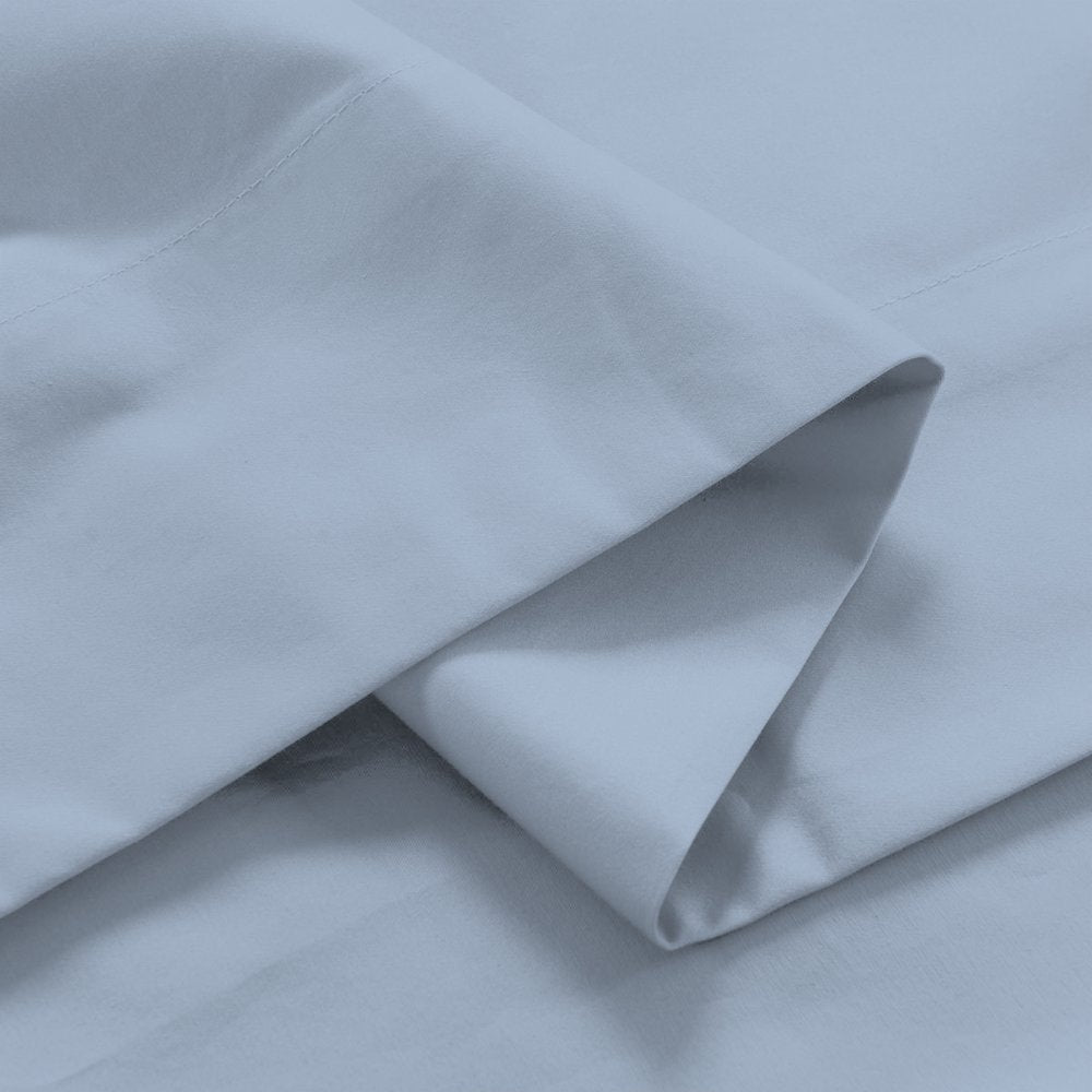 Purity Home Percale Weave Deep Pocket Organic Cotton Sheet Set King Light Blue