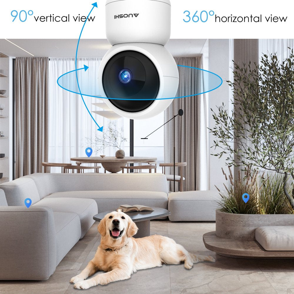 Video Baby Monitor with Camera and Audio, 1080P Wifi Security Indoor Camera with Night Vision