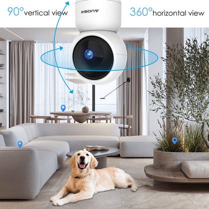 Video Baby Monitor with Camera and Audio, 1080P Wifi Security Indoor Camera with Night Vision