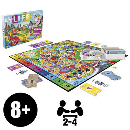 The Game of Life Game, Family Board Game, For Ages 8+, Pegs Come In 6 Colors