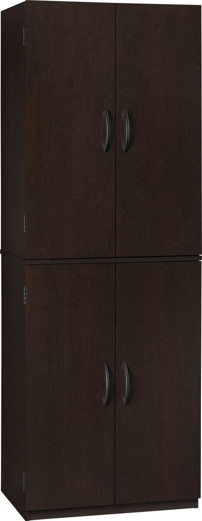 Mainstays 4-Door 5' Storage Cabinet, Dark Chocolate