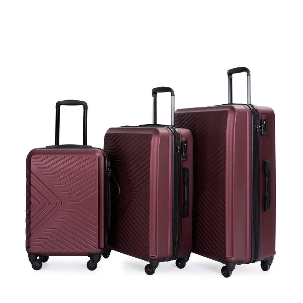 Travelhouse 3 Piece Luggage Set Hardshell Lightweight Suitcase with TSA Lock Spinner Wheels 20x24x28 Inches