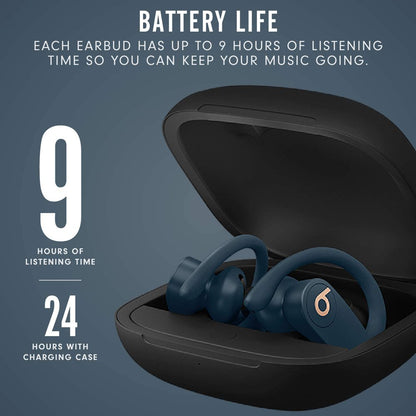 Restored Beats Powerbeats Pro High-Performance Wireless Earbuds - H1 Chip, Class 1 Bluetooth, 9 Hours of Listening Time, Sweat Resistant, Built-In Microphone - (Navy)