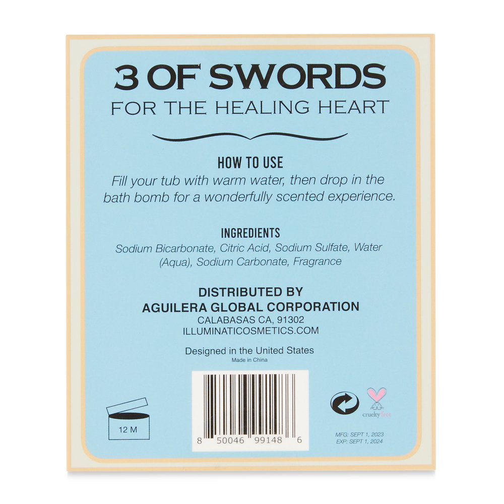 Illuminati Cosmetics 3 of Swords Rose Scented Tarot Bath Bomb