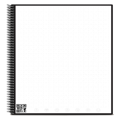 Rocketbook Core Smart Spiral Notebook, Dot-Grid and Lined Pages, 32 Pages, 8.5" x 11", Black