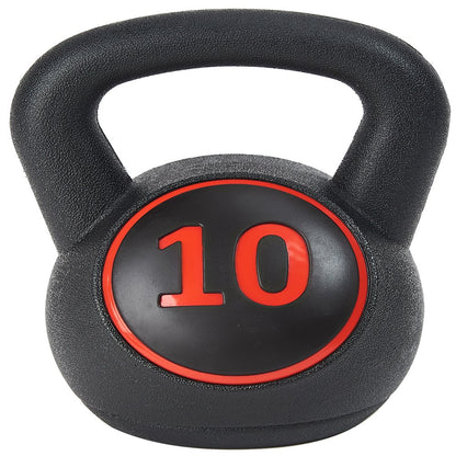 Wide Grip Kettlebell Exercise Fitness Weight Set, 3-Pieces: 5lb, 10lb, and 15lb Kettlebells