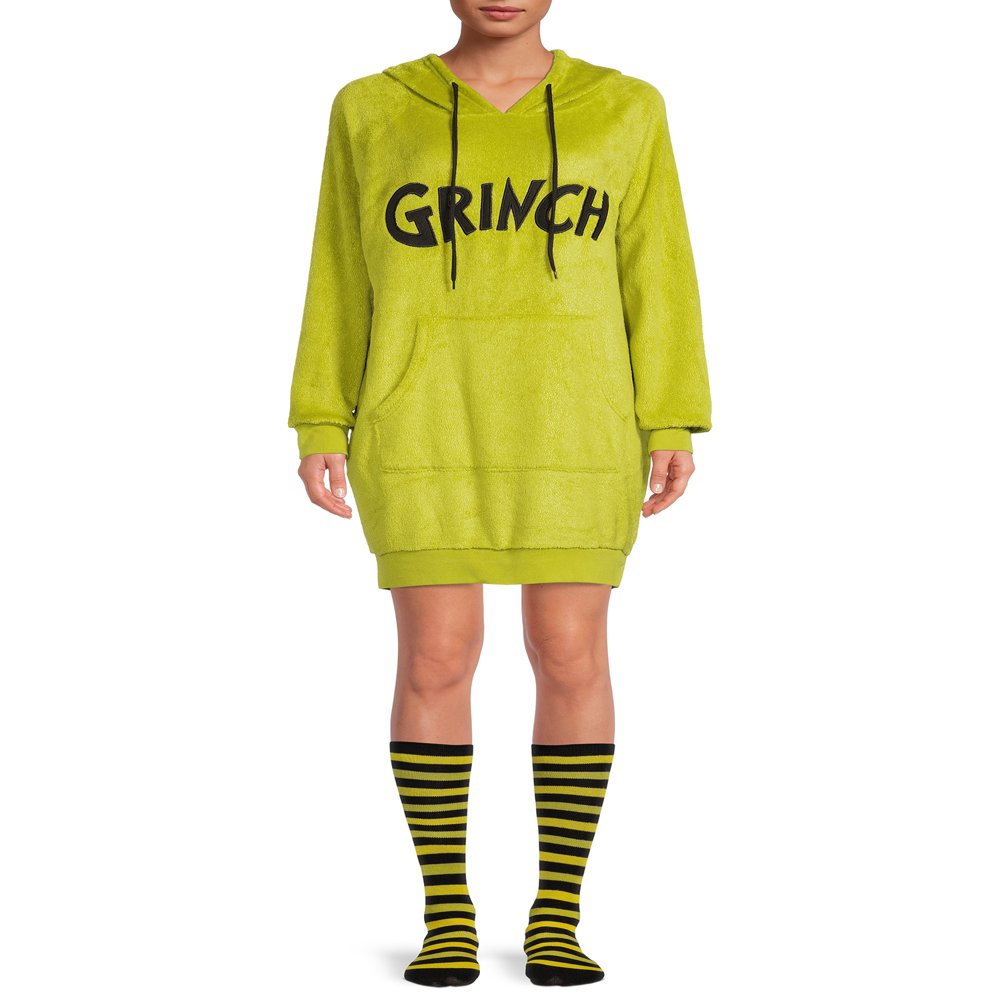 Dr. Seuss Women's Grinch Sleep Shimmer Lounger with Socks