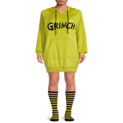 Dr. Seuss Women's Grinch Sleep Shimmer Lounger with Socks